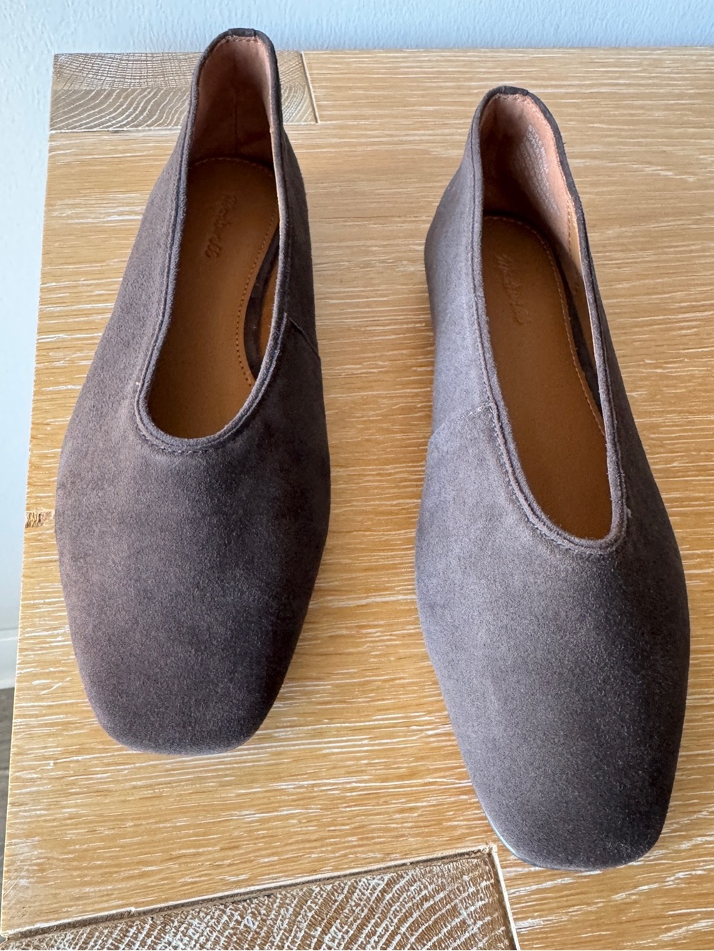 MADEWELL Women's The Mylie Ballet Flat in Dark Carob Suede Size 6.5 🚨SEE NOTES - Picture 5 of 16